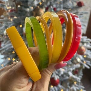 LOT Vintage BAKELITE Authentic 1960’s Bangles Set